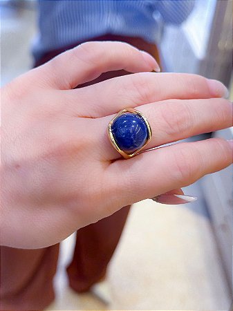 Anel Pedra Natural Sodalita Tam 20