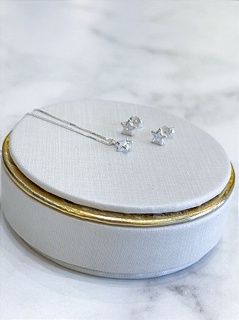 Conjuntinho Estrela Prata 925