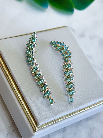 Brinco Pedras Turmalina Versátil Desmontável