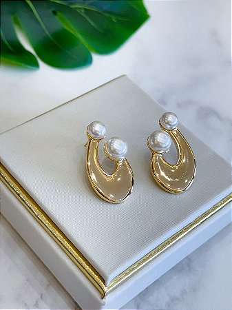 Brinco Orgânico Pérolas Dupla