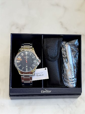 Kit Relógio Condor Prata