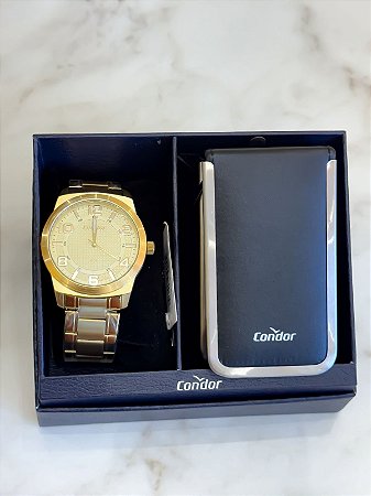 Kit Relógio Condor Dourado