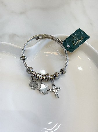 Pulseira Berloques Aço