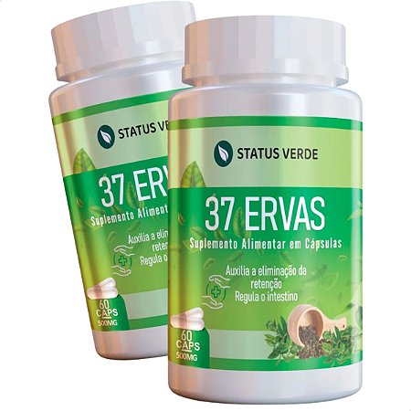 2 Potes 37 Ervas Kit 120 Cáps - Status Verde
