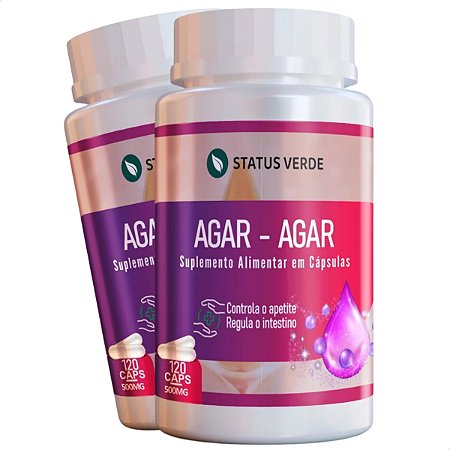 2 Potes Agar-Agar Kit 240 Cáps - Status Verde