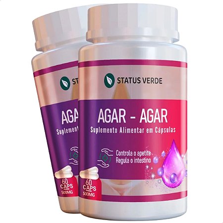 2 Potes Agar-Agar Kit 120 Cáps - Status Verde