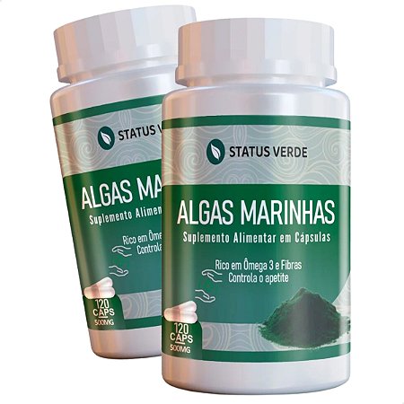 2 Potes Algas Marinhas Kit 240 Cáps - Status Verde