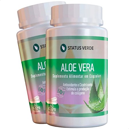 2 Potes Aloe Vera Kit 120 Cáps - Status Verde