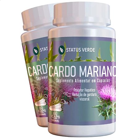 2 Potes Cardo Mariano Kit 120 Cáps - Status Verde