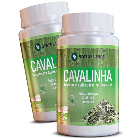 2 Potes Cavalinha Kit 240 Cáps - Status Verde