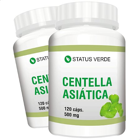 2 Potes Centella Asiatica Kit 240 Cáps - Status Verde