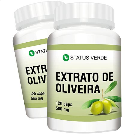 2 Potes Extrato De Oliveira Kit 240 Cáps - Status Verde
