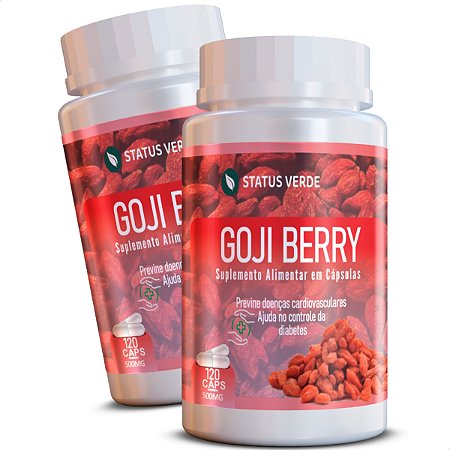 2 Potes Goji Berry Kit 240 Cáps - Status Verde