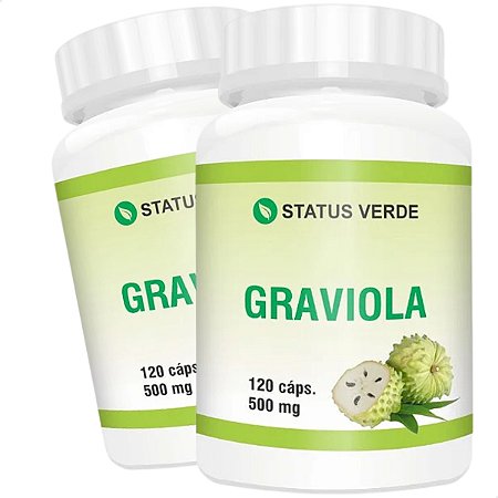 2 Potes Graviola Kit 240 Cáps - Status Verde