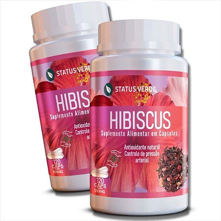 2 Potes Hibiscus Kit 240 Cáps - Status Verde