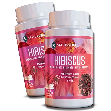 2 Potes Hibiscus Kit 120 Cáps - Status Verde