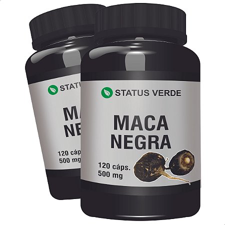2 Potes Maca Peruana Negra Kit 240 Cáps - Status Verde