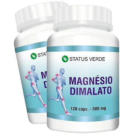 2 Potes Magnésio Dimalato Kit 240 Cáps - Status Verde