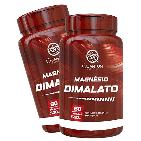2 Potes Magnésio Dimalato Kit 120 Cáps - Quantum