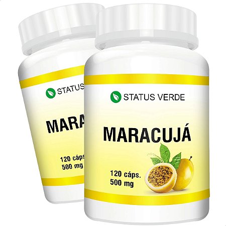 2 Potes Maracujá Kit 240 Cáps - Status Verde