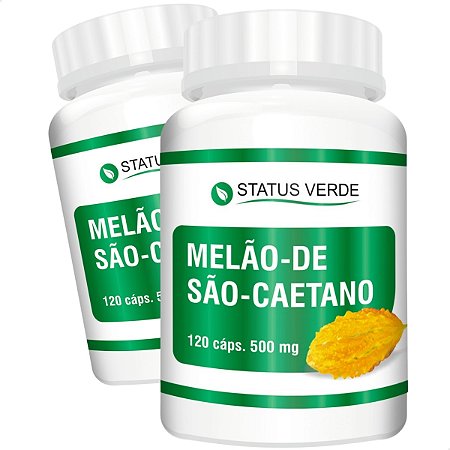 2 Potes Melão De Sao Caetano kit 240 Cáps - Status Verde