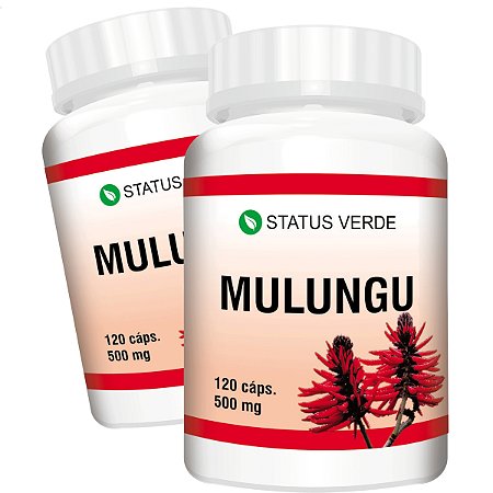 2 Potes Mulungu kit 240 Cáps - Status Verde