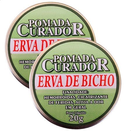 2 Potes Pomada Erva De Bicho - Pomada Curador Curedermy