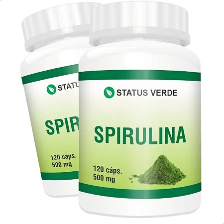 2 Potes Spirulina 120 Cáps - Status Verde
