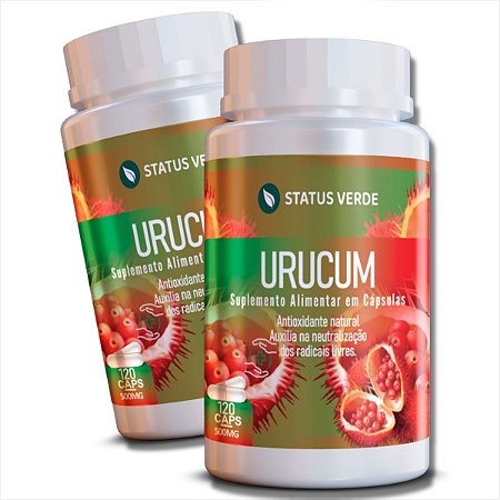 2 Potes Urucum Kit 240 Cáps - Status Verde