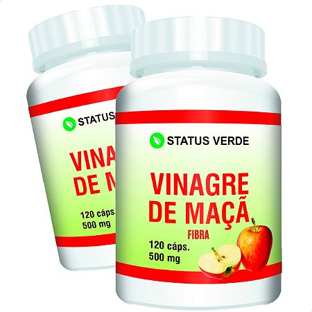 2 Potes Vinagre De Maçã Kit 240 Cáps - Status Verde