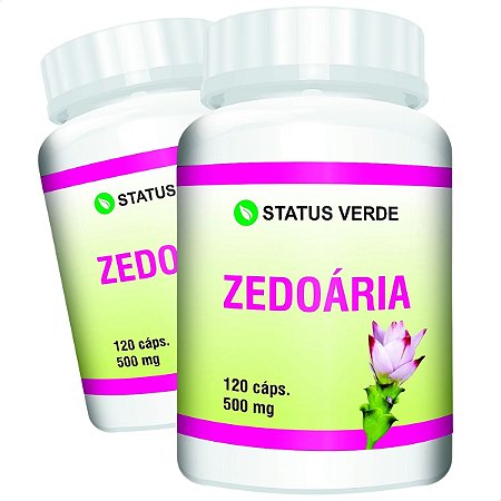 2 Potes Zedoária Kit 240 Cáps - Status Verde