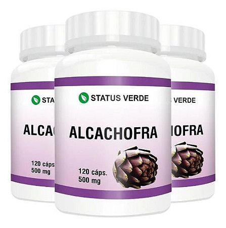3 Potes Alcachofra Kit 360 Cáps - Status Verde