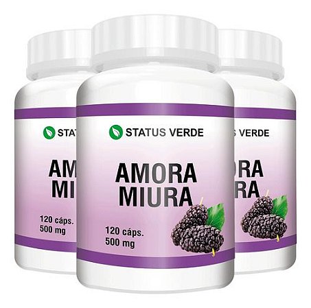 3 Potes Amora Miura Kit 360 Cáps - Status Verde