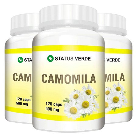 3 Potes Camomila Kit 360 Cáps - Status Verde