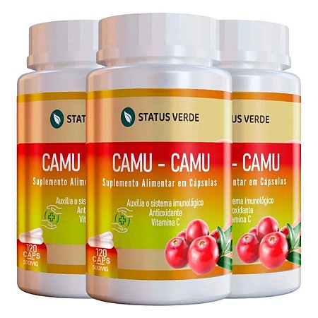 3 Potes Camu-Camu Kit 360 Cáps - Status Verde