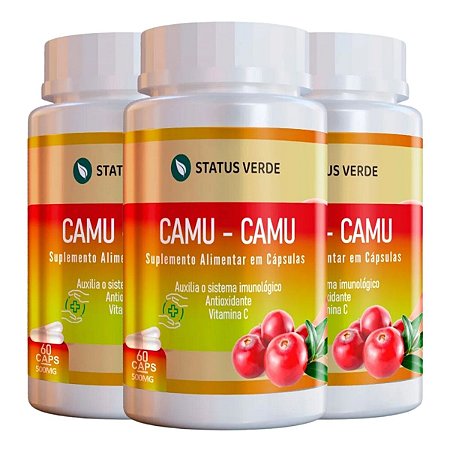 3 Potes Camu-Camu Kit 180 Cáps - Status Verde