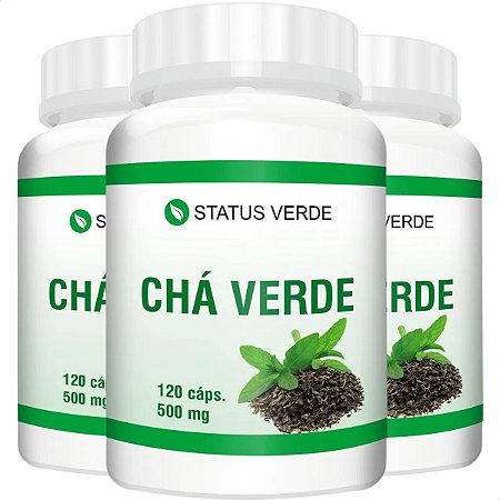 3 Potes Chá Verde Kit 360 Cáps - Status Verde