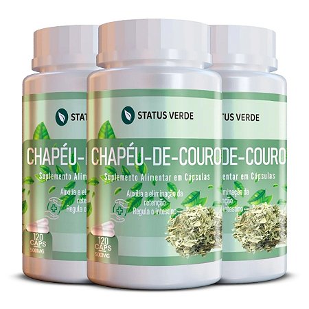 3 Potes Chapéu-de-Couro Kit 360 Cáps - Status Verde