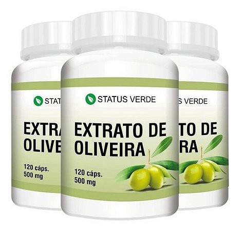 3 Potes Extrato de Oliveira Kit 360 Cáps - Status Verde