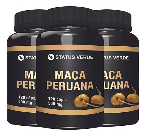 3 Potes Maca Peruana Kit 360 Cáps - Status Verde