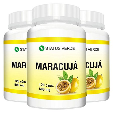 3 Potes Maracujá Kit 360 Cáps - Status Verde