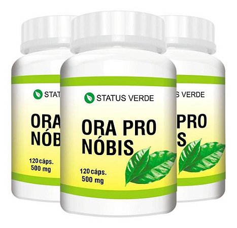 3 Potes Ora Pro Nobis Kit 360 Cáps - Status Verde