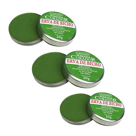 3 Potes Pomada Erva De Bicho - Pomada Curador Curedermy