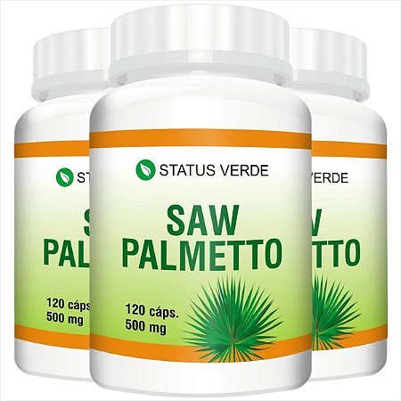 3 Potes Saw Palmetto Kit 360 Cáps - Status Verde