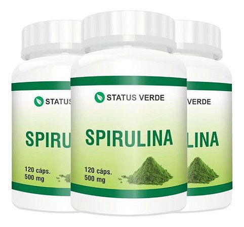 3 Potes Spirulina Kit 360  Cáps - Status Verde
