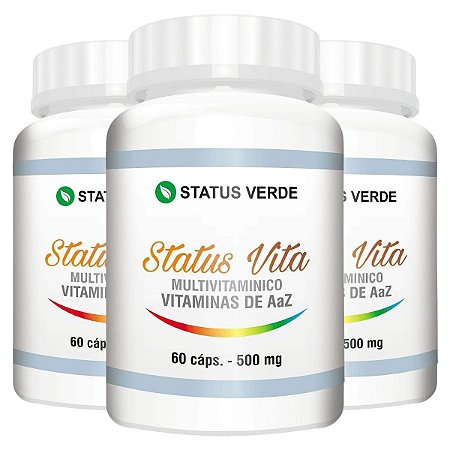 3 Potes Status Vita Kit 180 Cáps - Status Verde