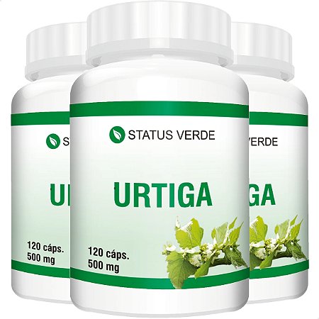 3 Potes Urtiga Kit 360 Cáps - Status Verde