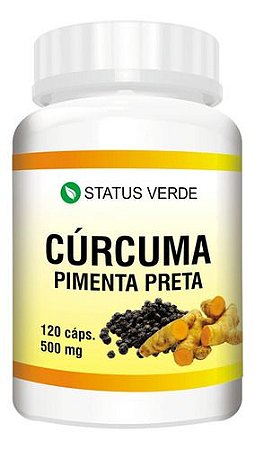 Cúrcuma + Pimenta Preta 120 Cáps - Status Verde