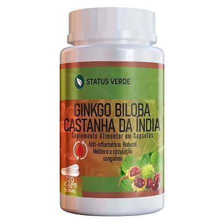 Ginkgo Biloba + Castanha da India 120 cáps - Status Verde