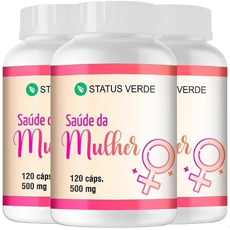 3 Potes Saúde da Mulher Kit 360 Cáps - Status Verde